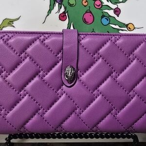 Kurt Geiger Purple Quilted Leather Wallet